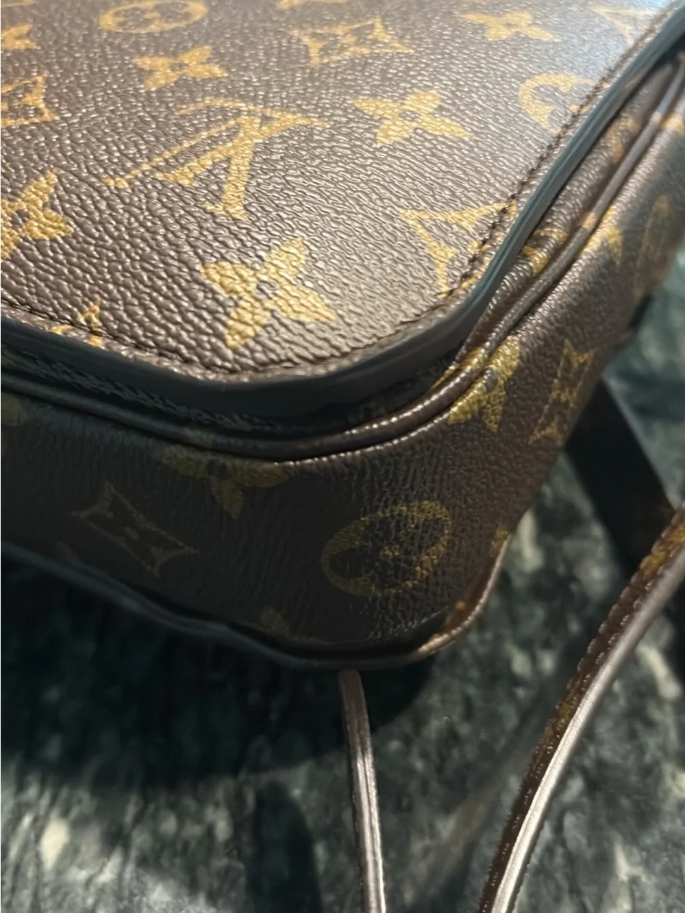 Louis Vuitton Brown Monogram Canvas Crossbody with Gold Hardware